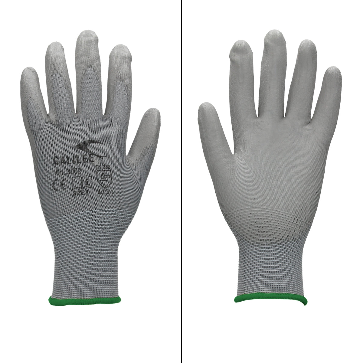 ECD Germany gants travail PU gris XXL lot 60 paires