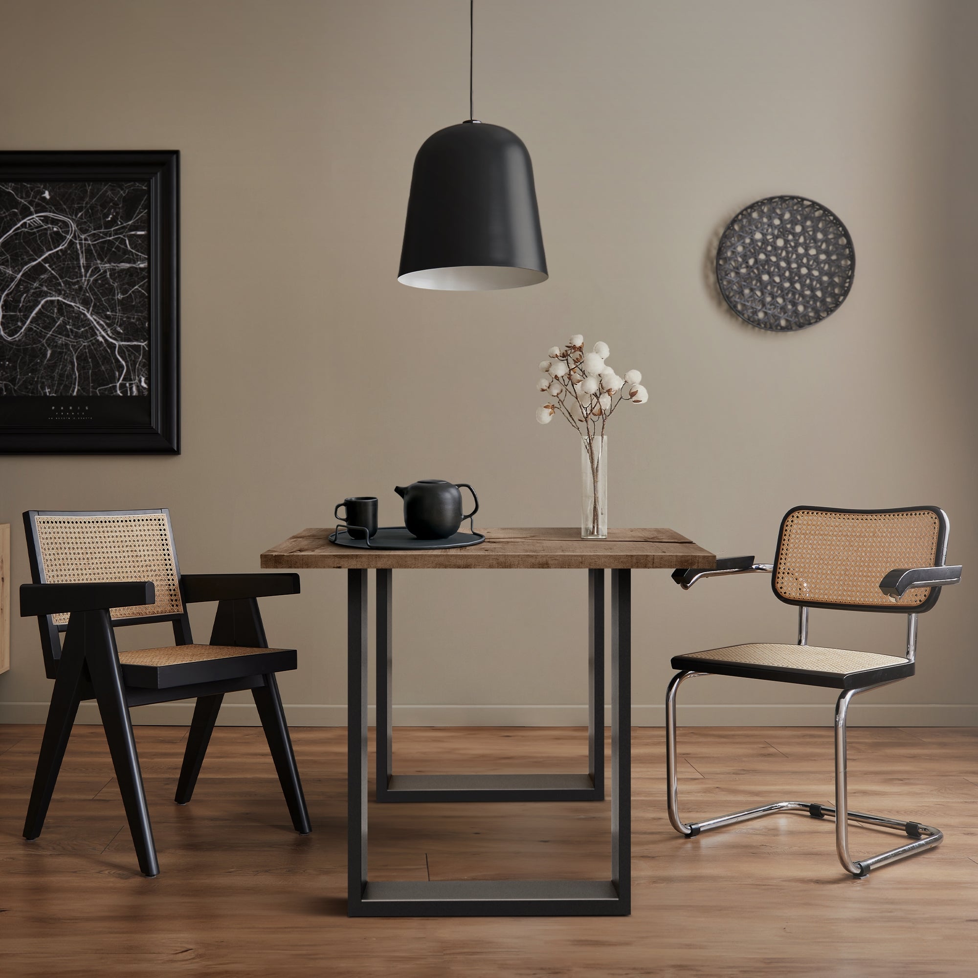 ECD Germany pied de table anthracite acier 60x72 cm lot 2