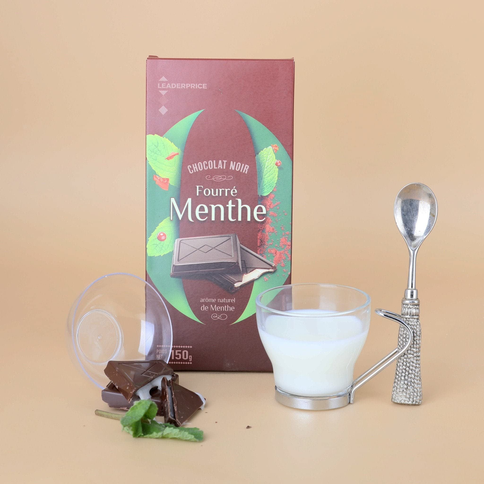 Leader Price Chocolats Chocolat Noir Fourré Menthe 150g Lot 8