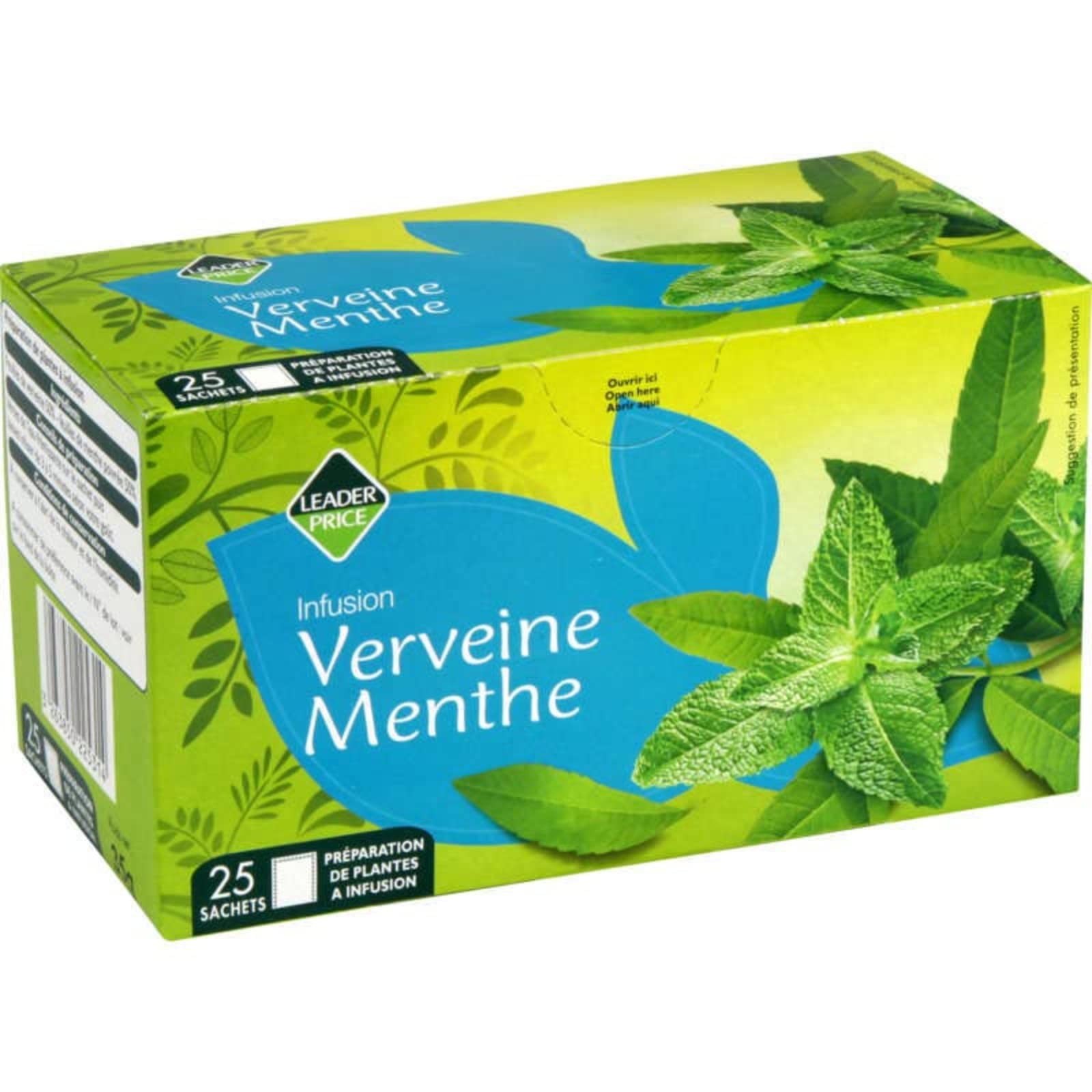 Leader Price infusion verveine menthe 25 sachets 35g