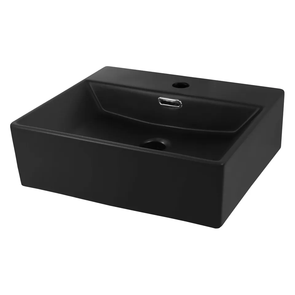 LuxeBath vasque céramique noire rectangulaire 41,5 cm