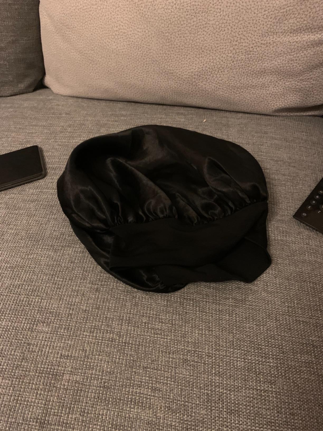 Milisten bonnet nuit satin élastique large bande noir