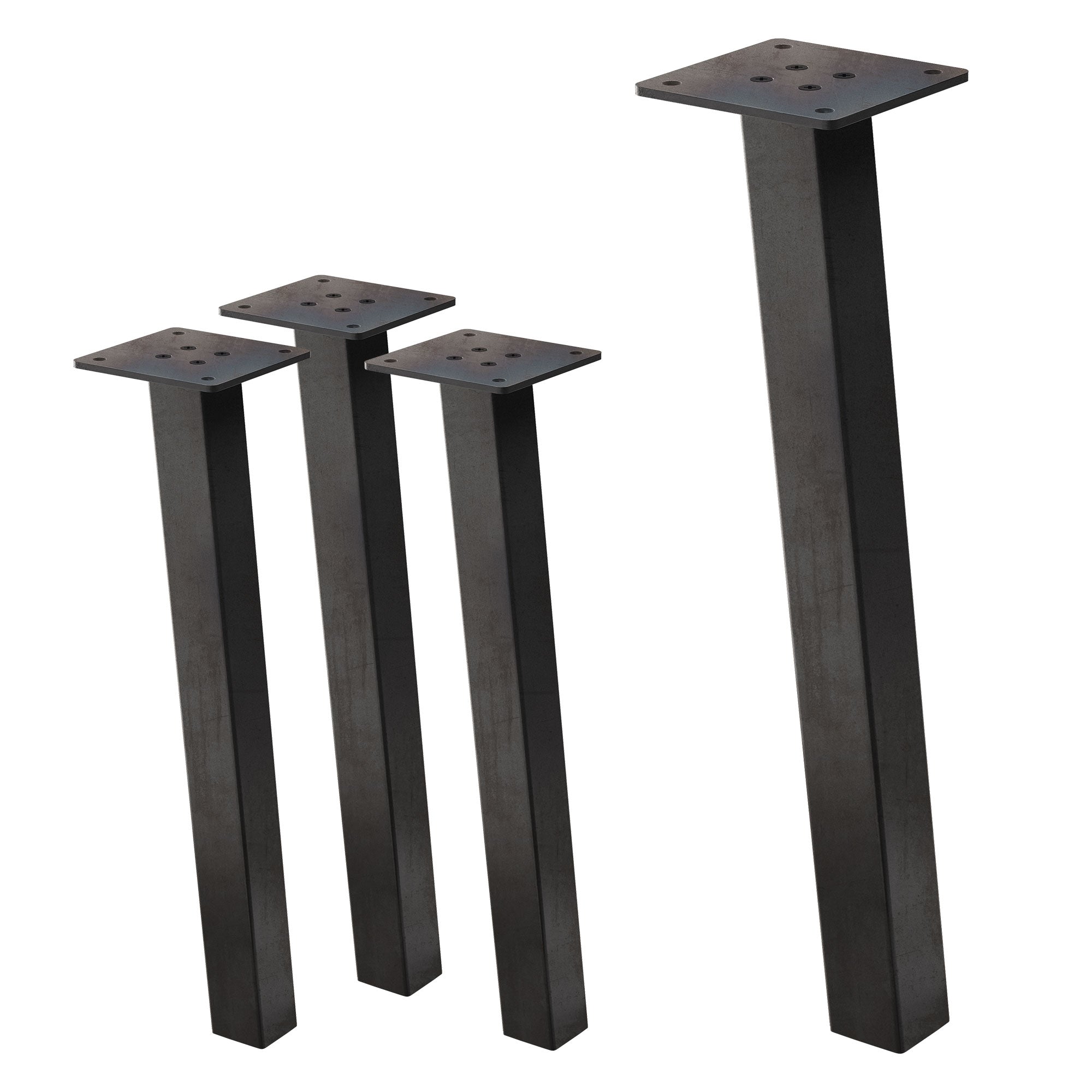 ML-Design Pied table acier incliné noir 72cm lot 4 design I