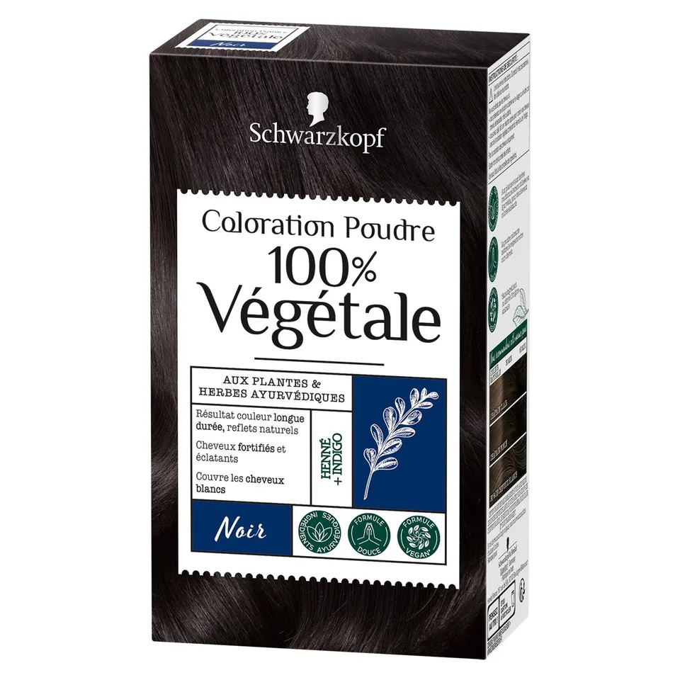 Stokomani coloration poudre végétale noire cheveux