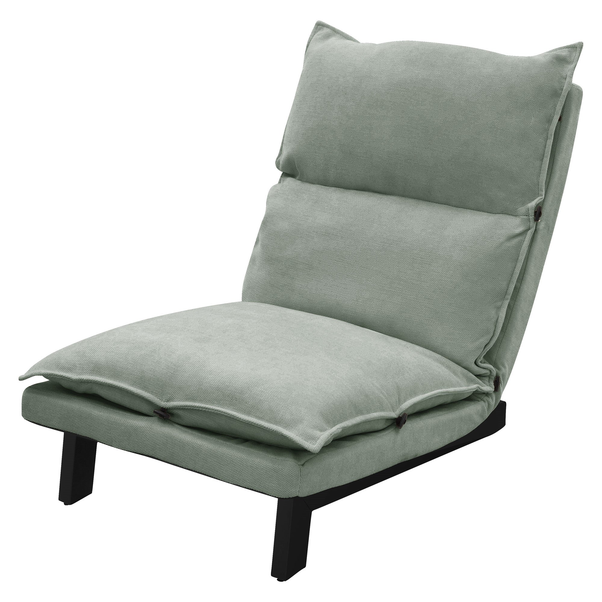 ECD Germany fauteuil de sol lin beige dossier réglable 73 cm