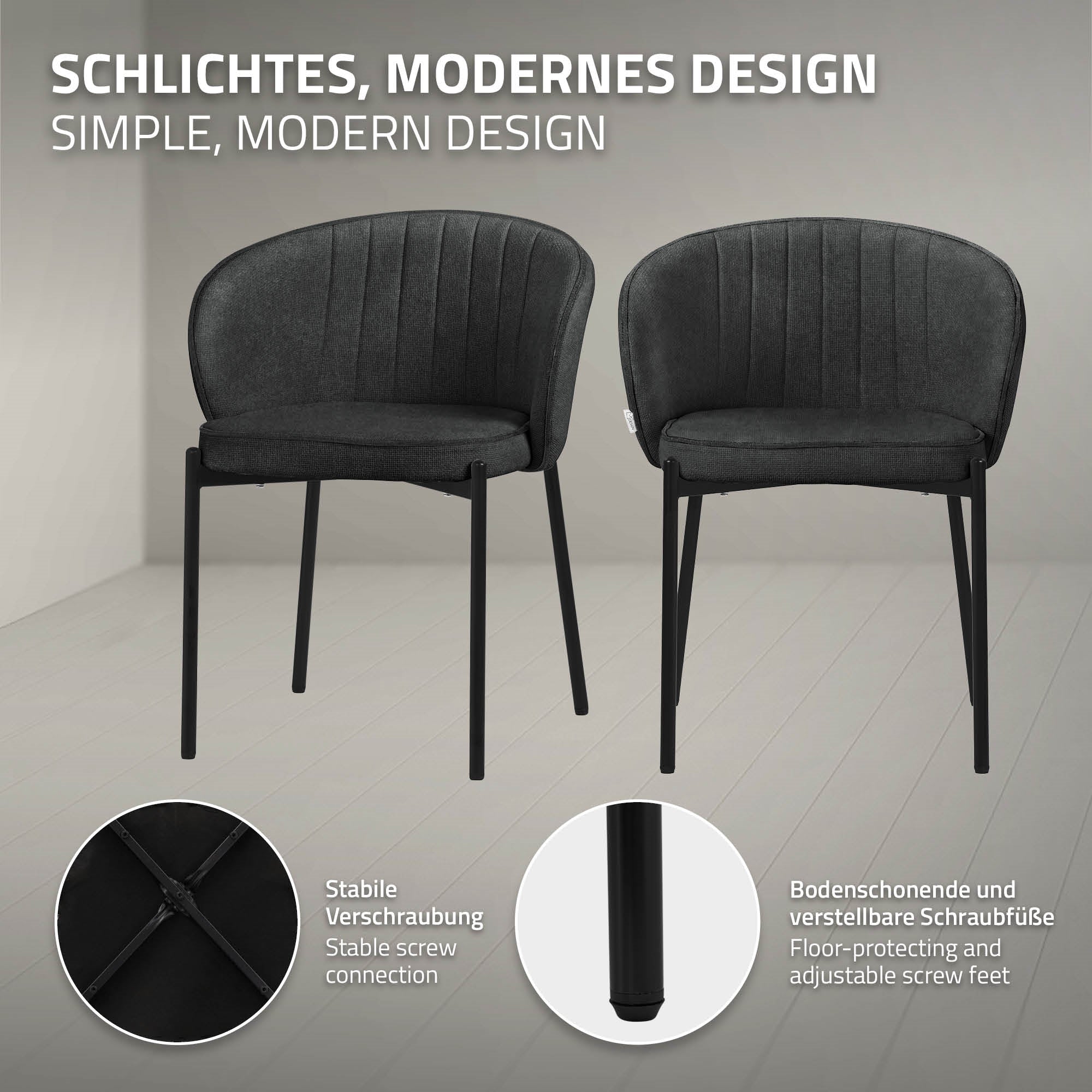 ECD Germany Möbel ML-Design chaise anthracite lot 2 polyester