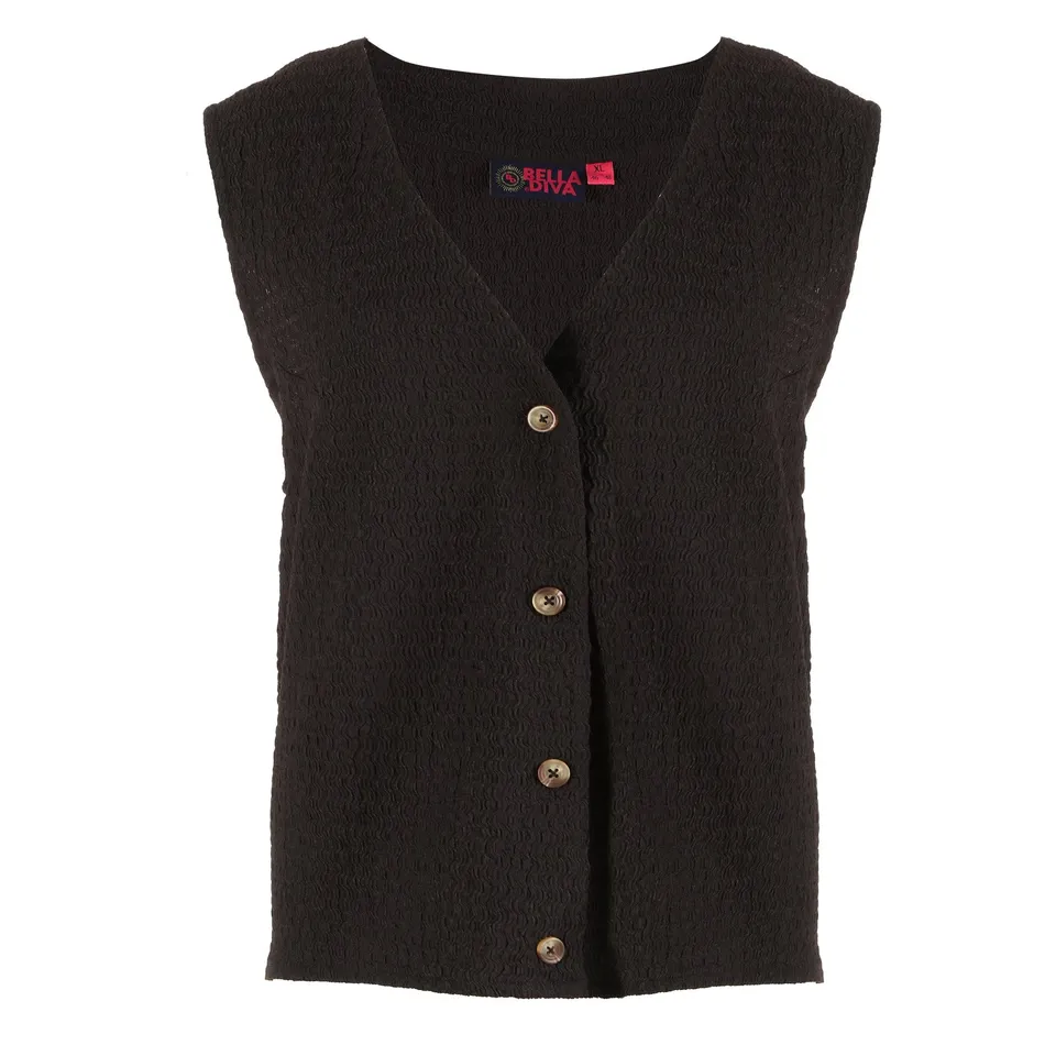 Stokomani Mode veste sans manche noir XL gilet femme