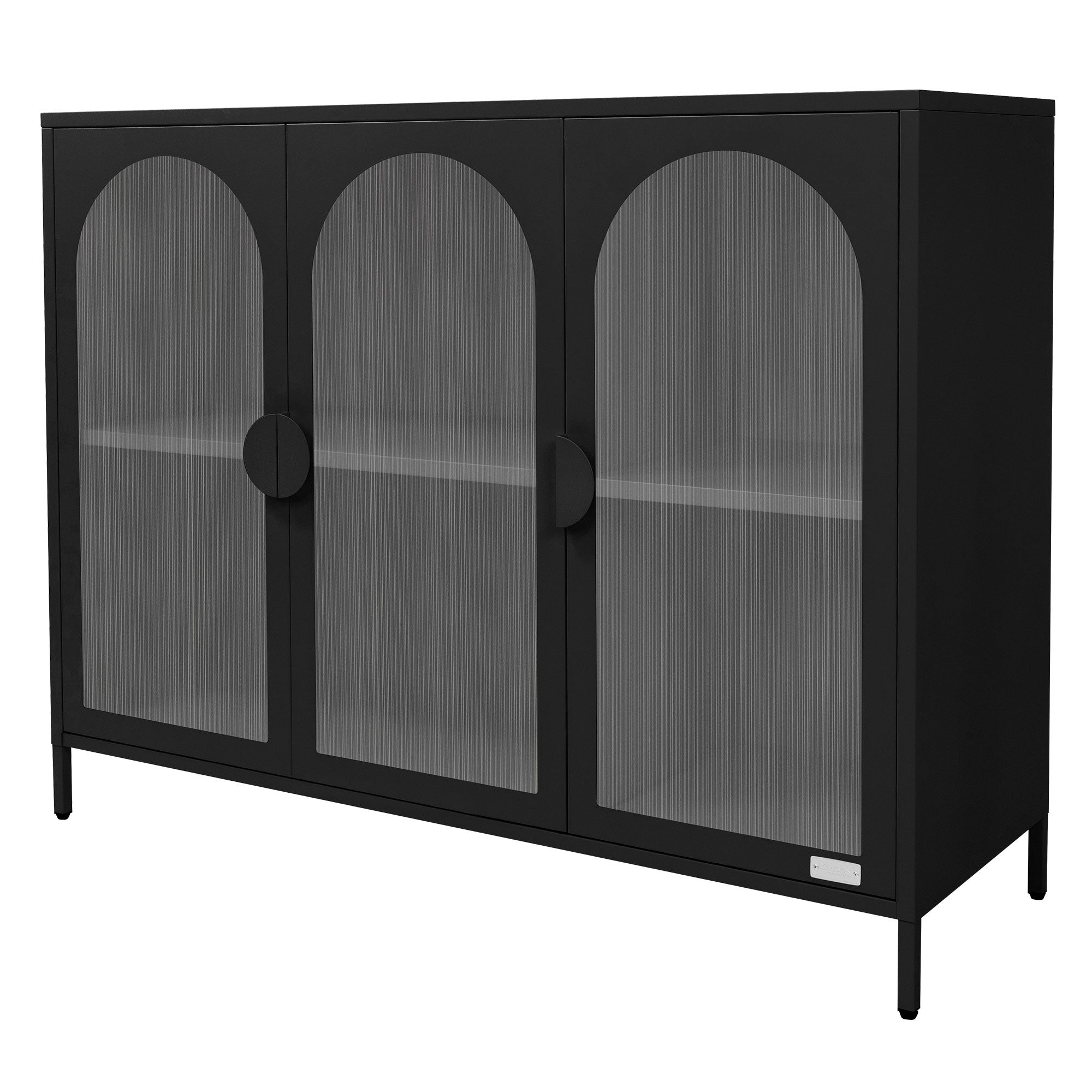 ECD Germany ML-Design armoire vitrine acier blanc 120x93x40