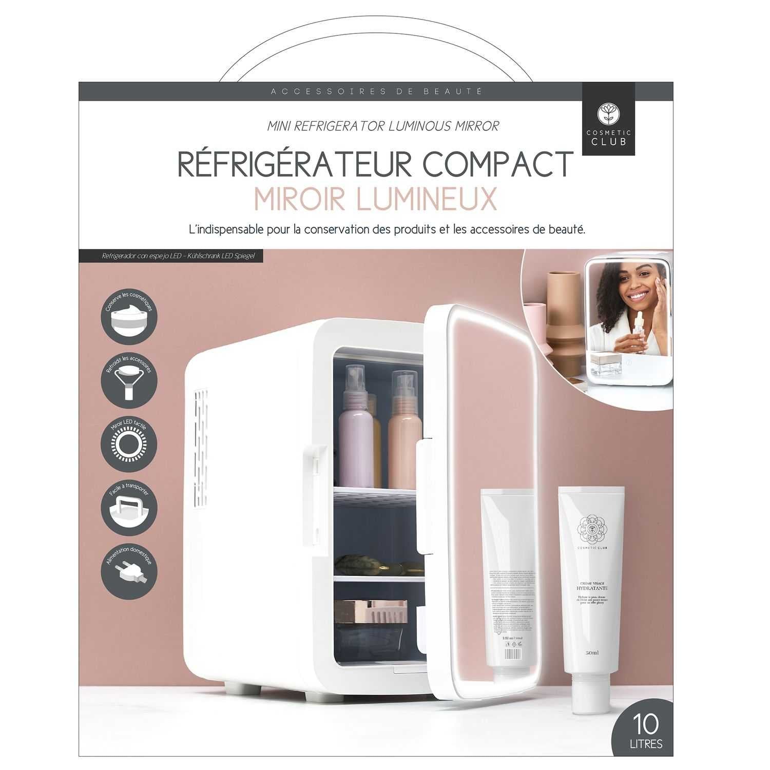 Stokomani Beauté réfrigérateur cosmétiques miroir LED compact