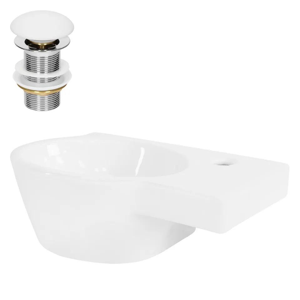 ECD Germany Sanitär ML-Design lave-mains 37,5x19 cm blanc céramique