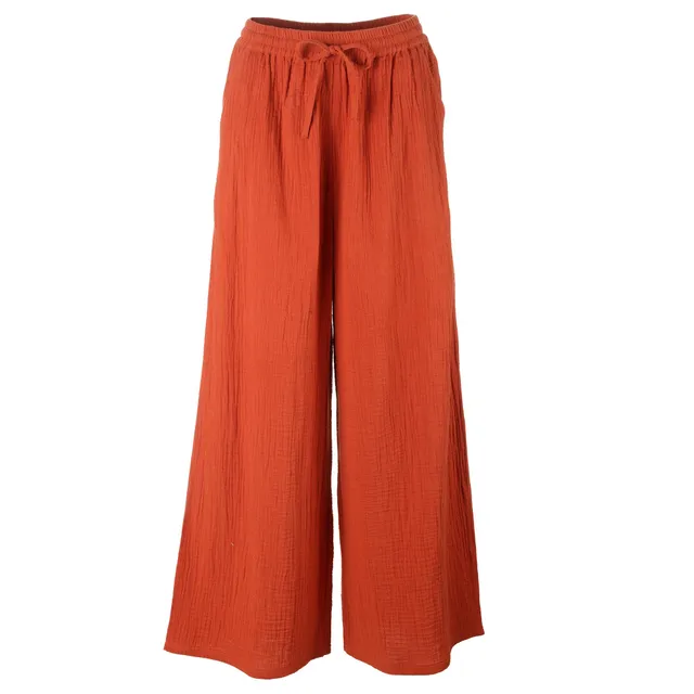 Stokomani Mode pantalon gaze de coton rouge taille 38