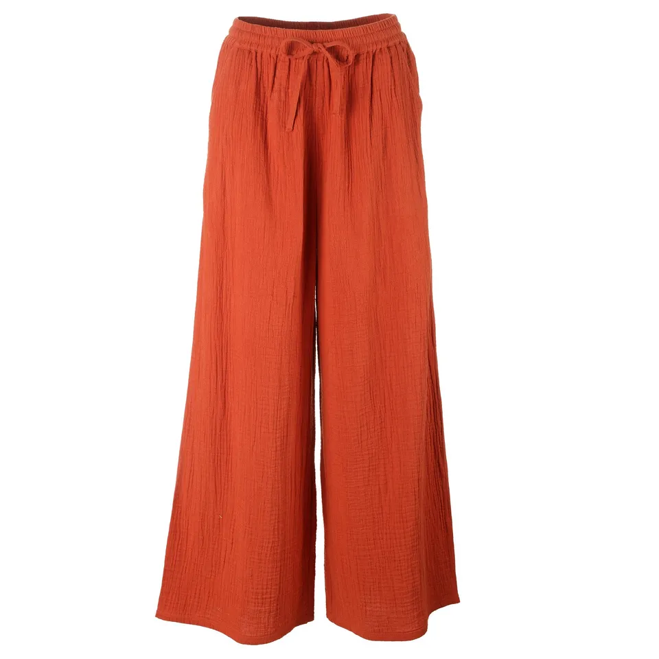 Stokomani Mode pantalon gaze de coton rouge taille 38
