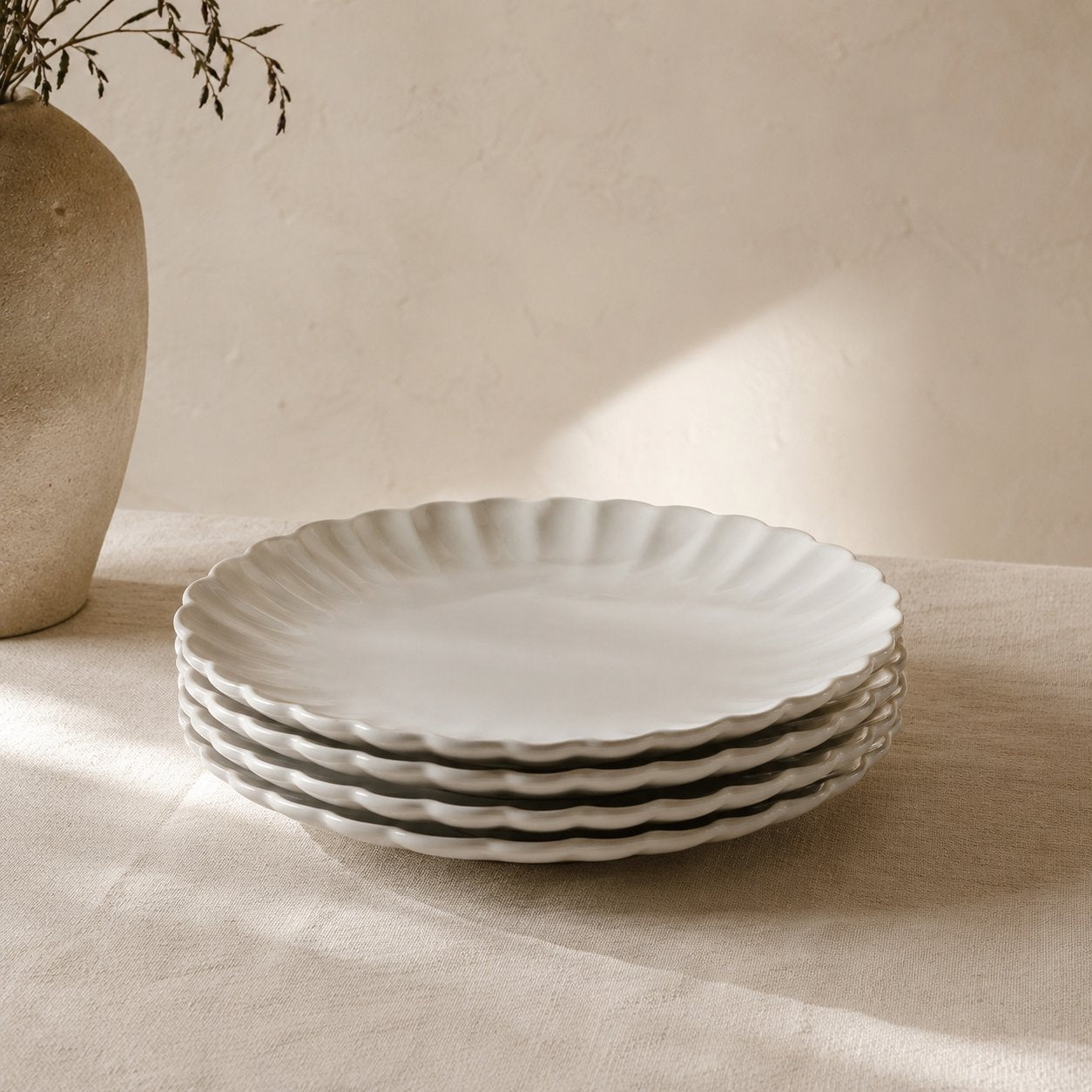 Stokomani Maison lot 4 assiettes plates coquillages
