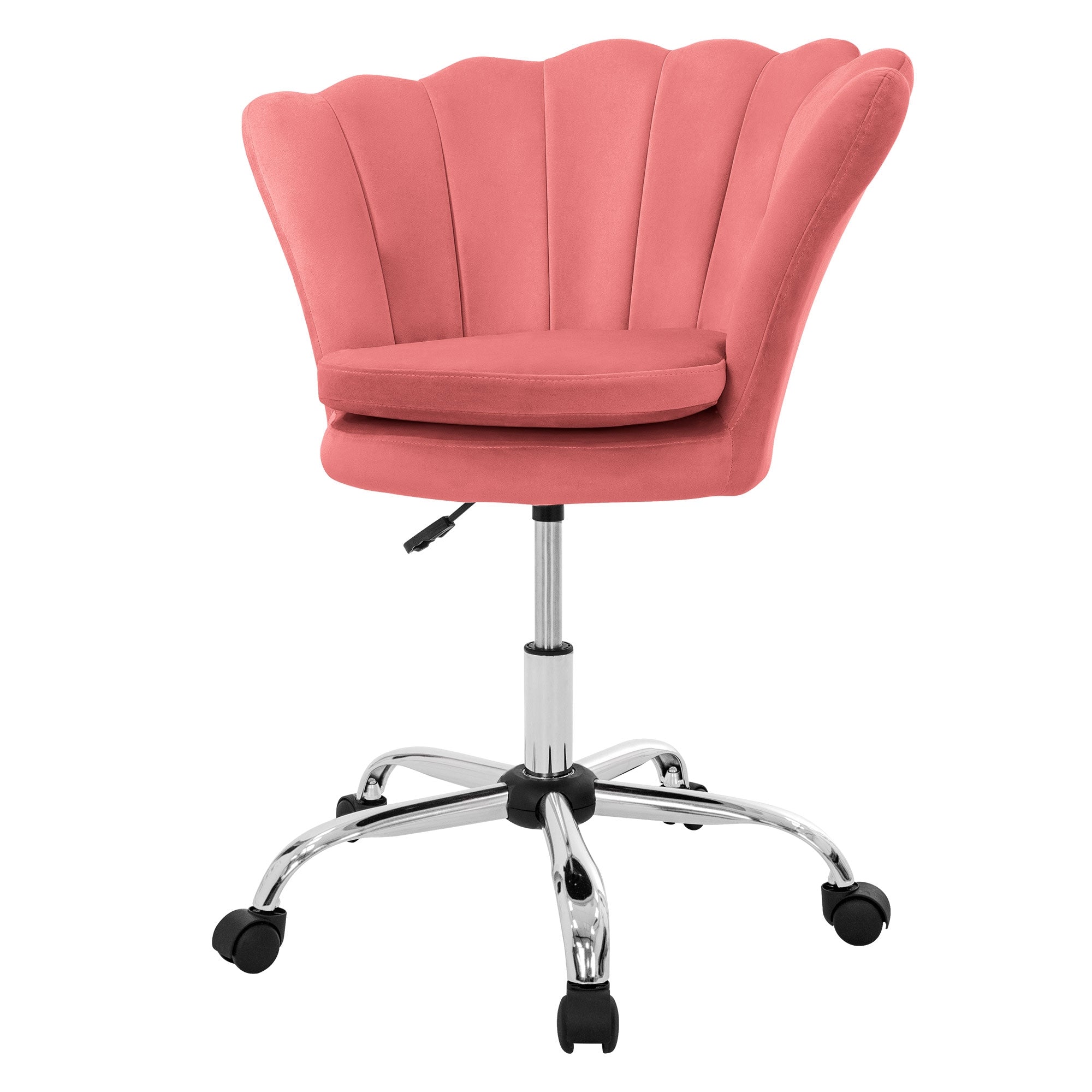 ECD Germany Möbel chaise bureau velours noire à roulettes coquillage