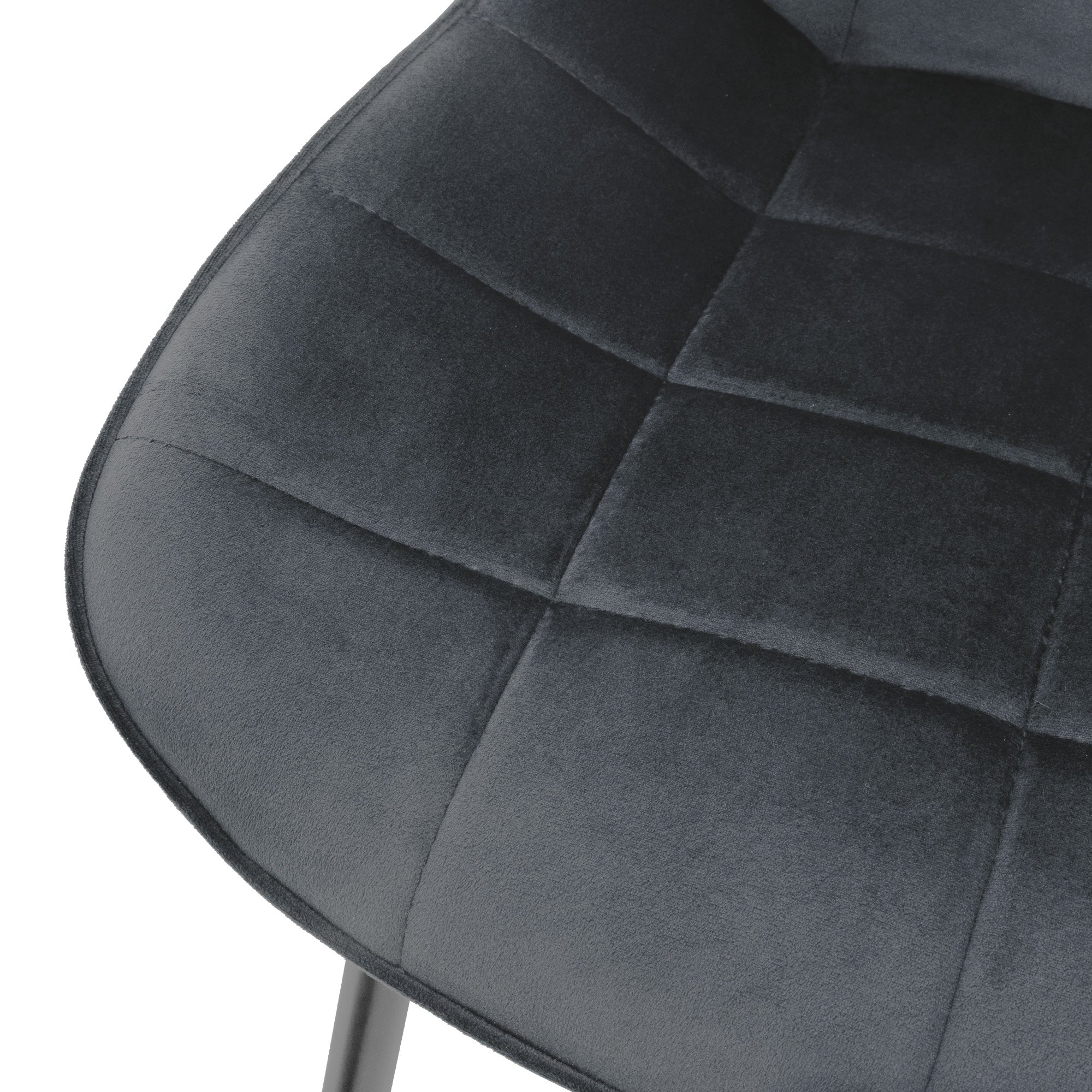 ECD Germany ML-Design chaise velours anthracite lot de 4