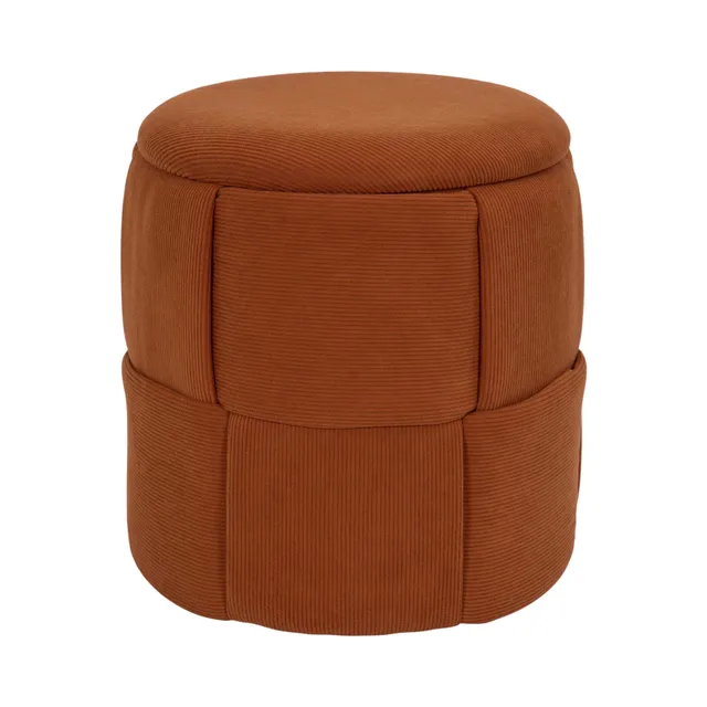 Home Deco Factory Jules pouf coffre terracotta tressé