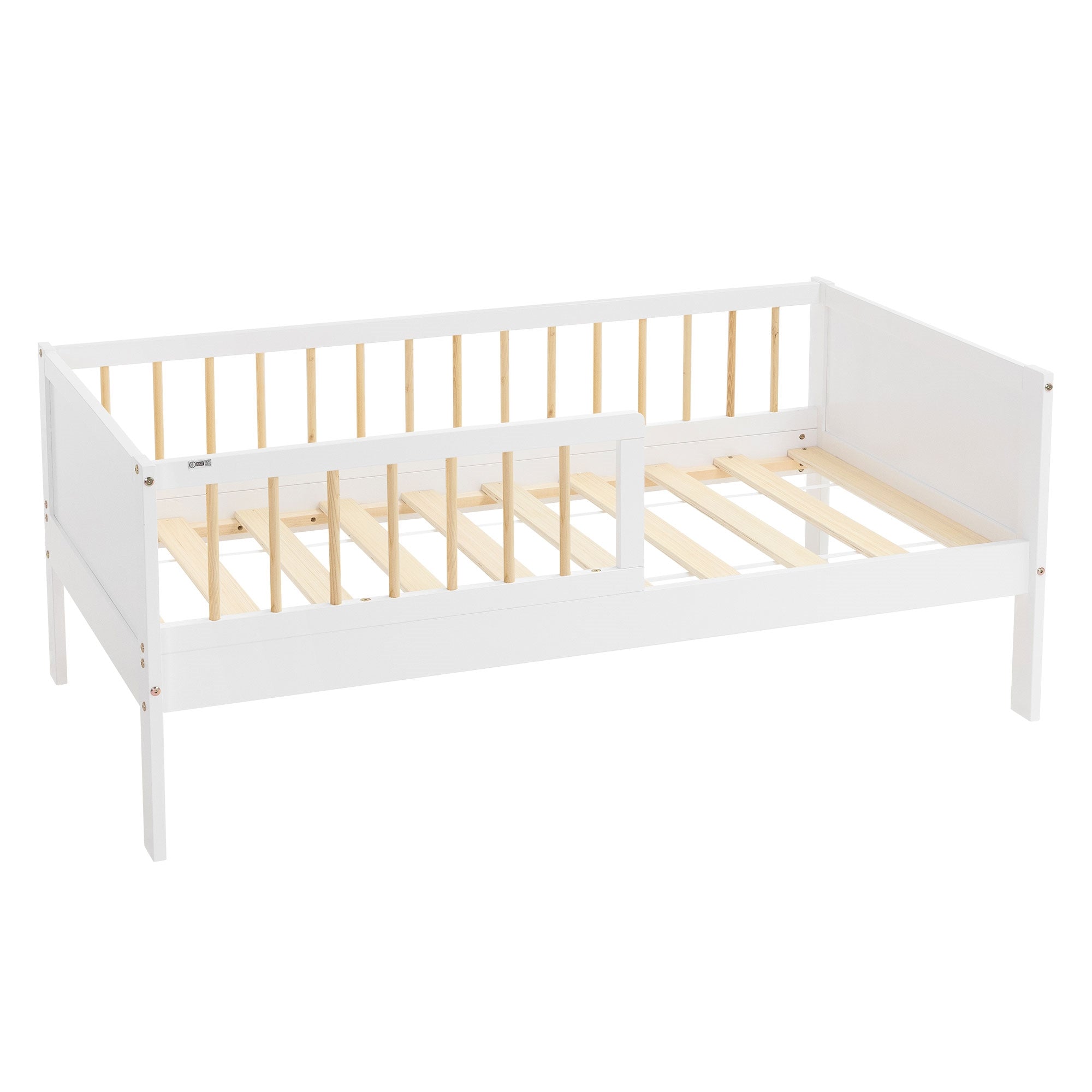 ECD Germany Kinder lit enfant pin 70x140 blanc naturel sommier