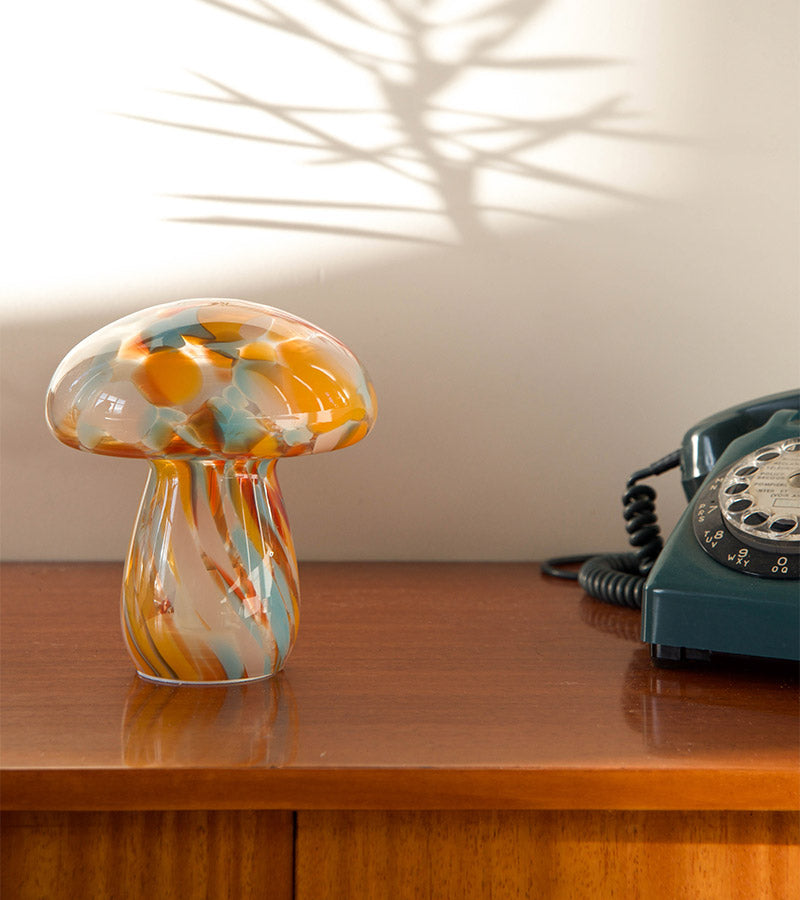 L'avant gardiste lampe champignon verre sans fil multicolore