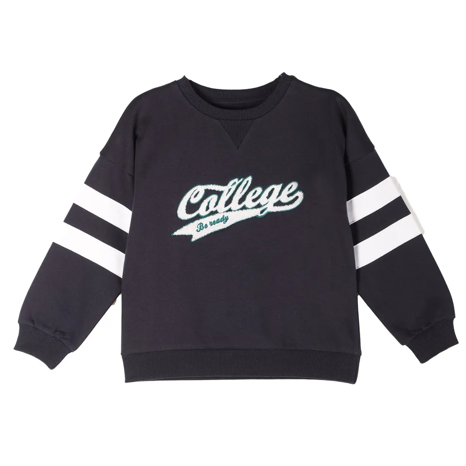 Stokomani Mode sweat bleu foncé enfant col rond