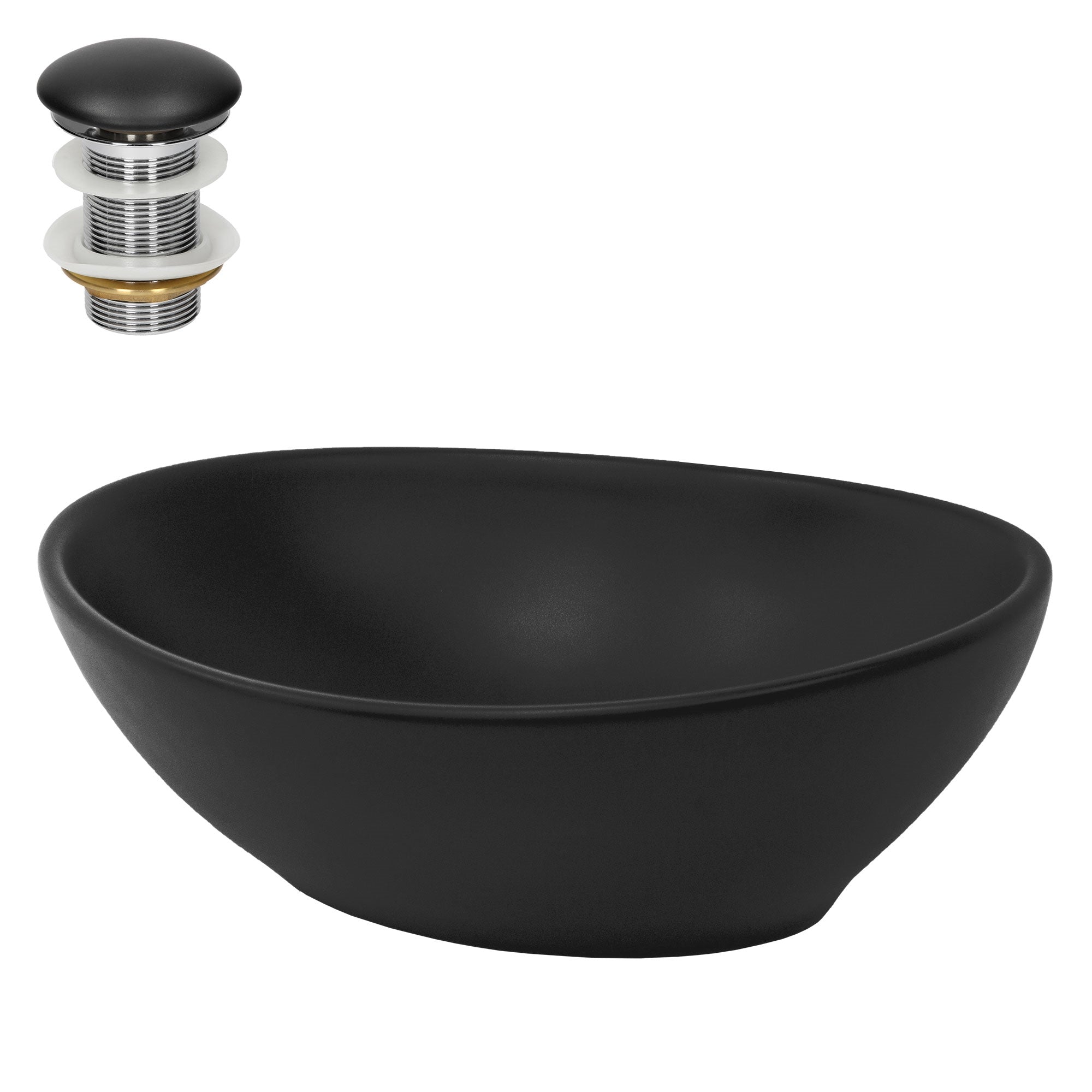 ECD Germany Sanitär LuxeBath vasque ovale céramique noire