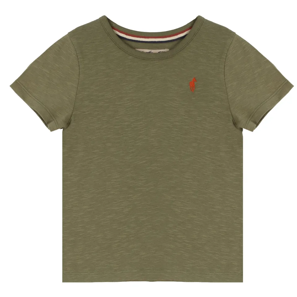 Stokomani Mode Tee-shirt manches courtes broderie vert 10A t-shirt