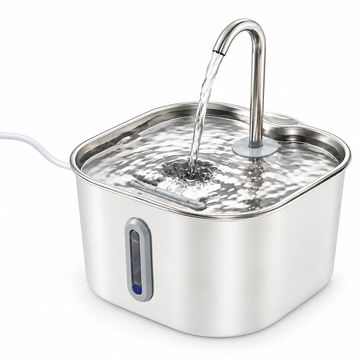 Stokomani Animalerie fontaine chat métal 2,2 L USB