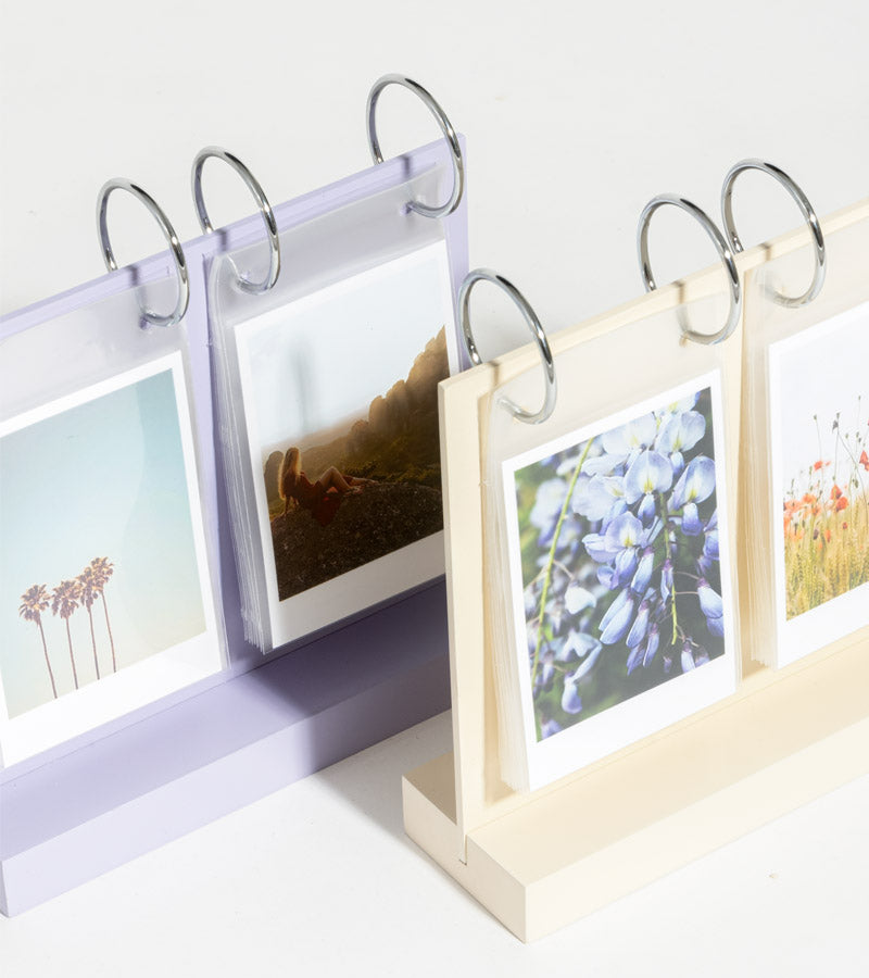 L'avant gardiste cadre photo bois Instax violet crème