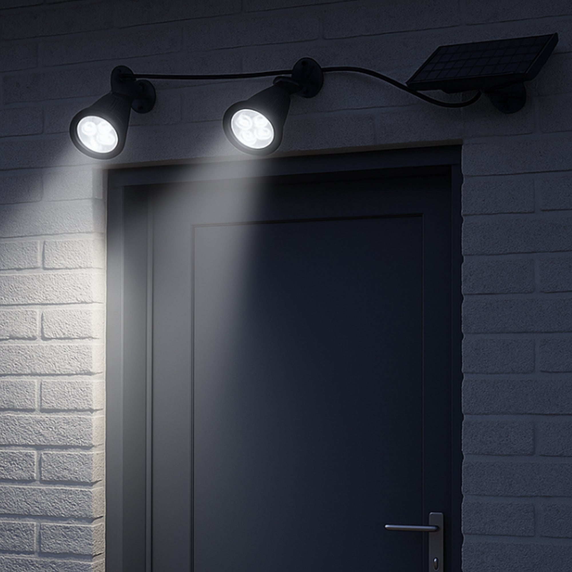 Red Deco Family Spiky double spot solaire LED H38cm