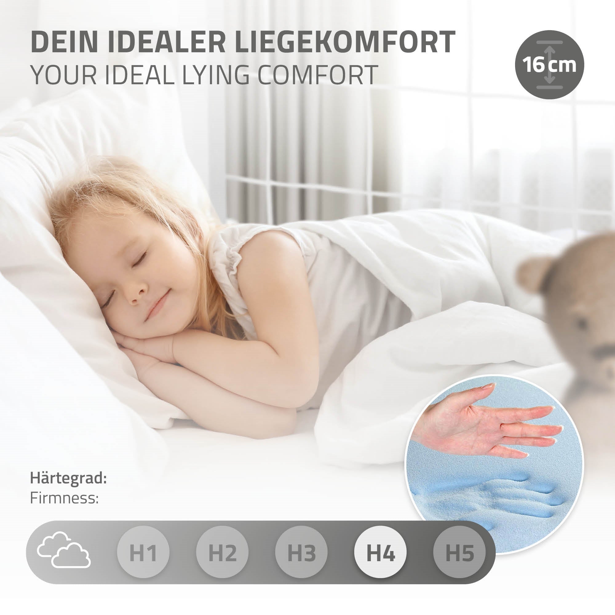 ECD Germany Kinder lit enfant but de foot 90x200 blanc matelas