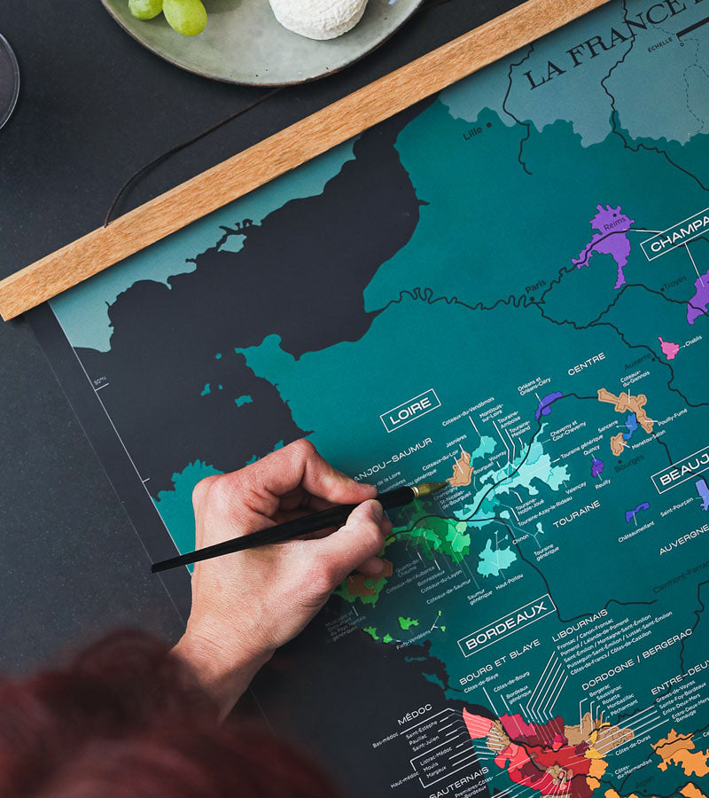 L'avant gardiste carte à gratter France des vins affiche déco