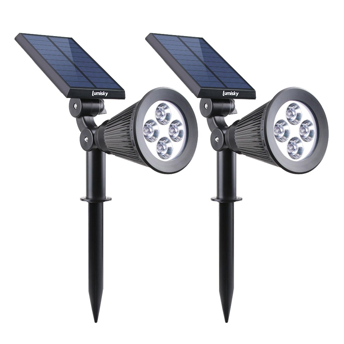 Red Deco Spiky H42cm lot 2 spots solaires LED blanc dimmable