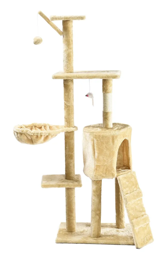 Stokomani arbre à chat beige 51x35x138 cm