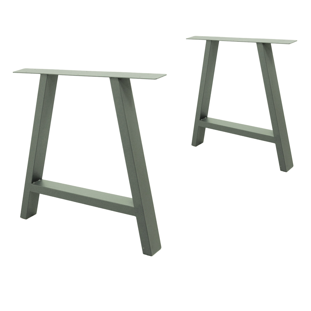 ECD Germany Möbel 2 Pieds Table Acier Gris Pierre 70x72 cm