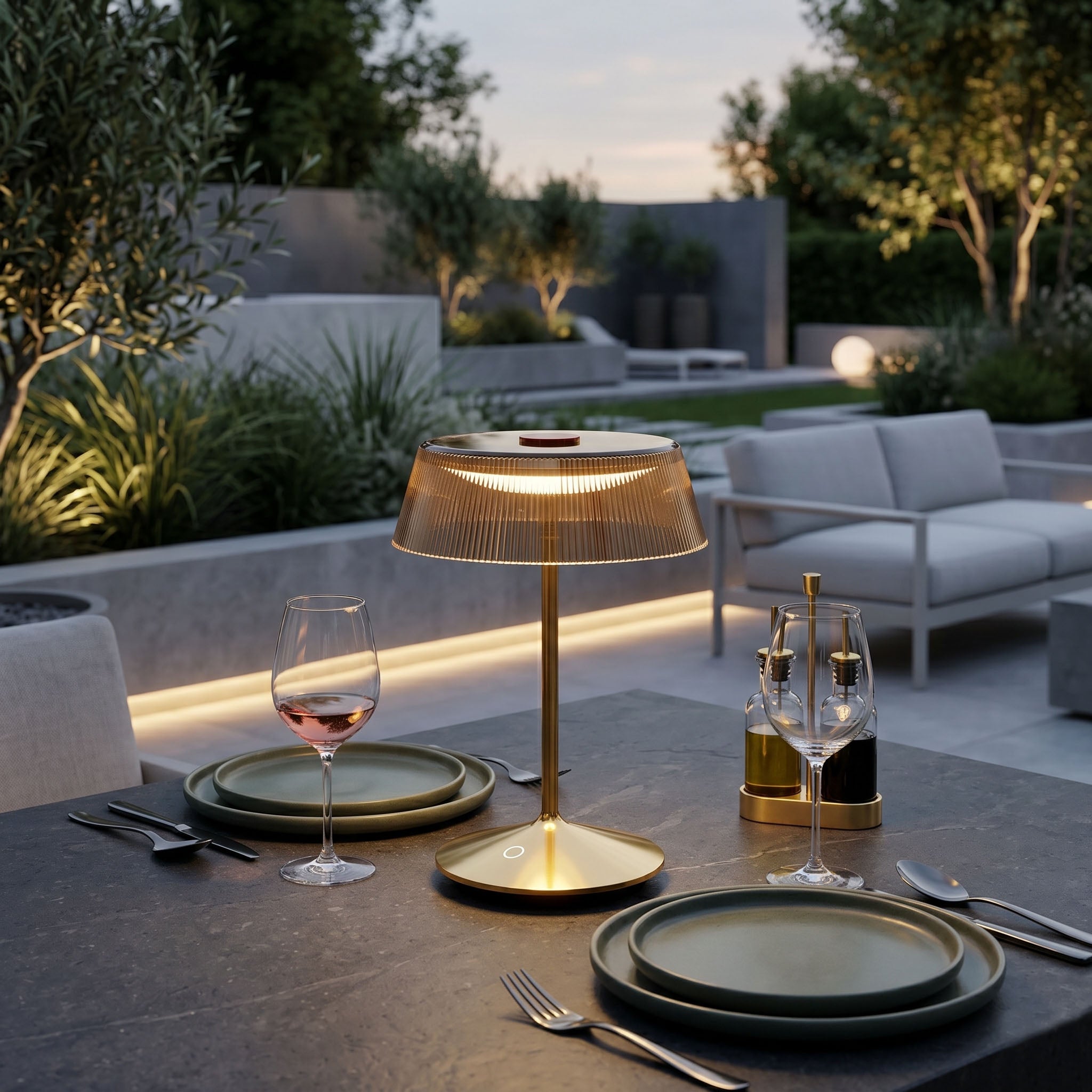 Red Deco Lampe sans fil Vitrum Matt Gold lampe table doré H26,5cm