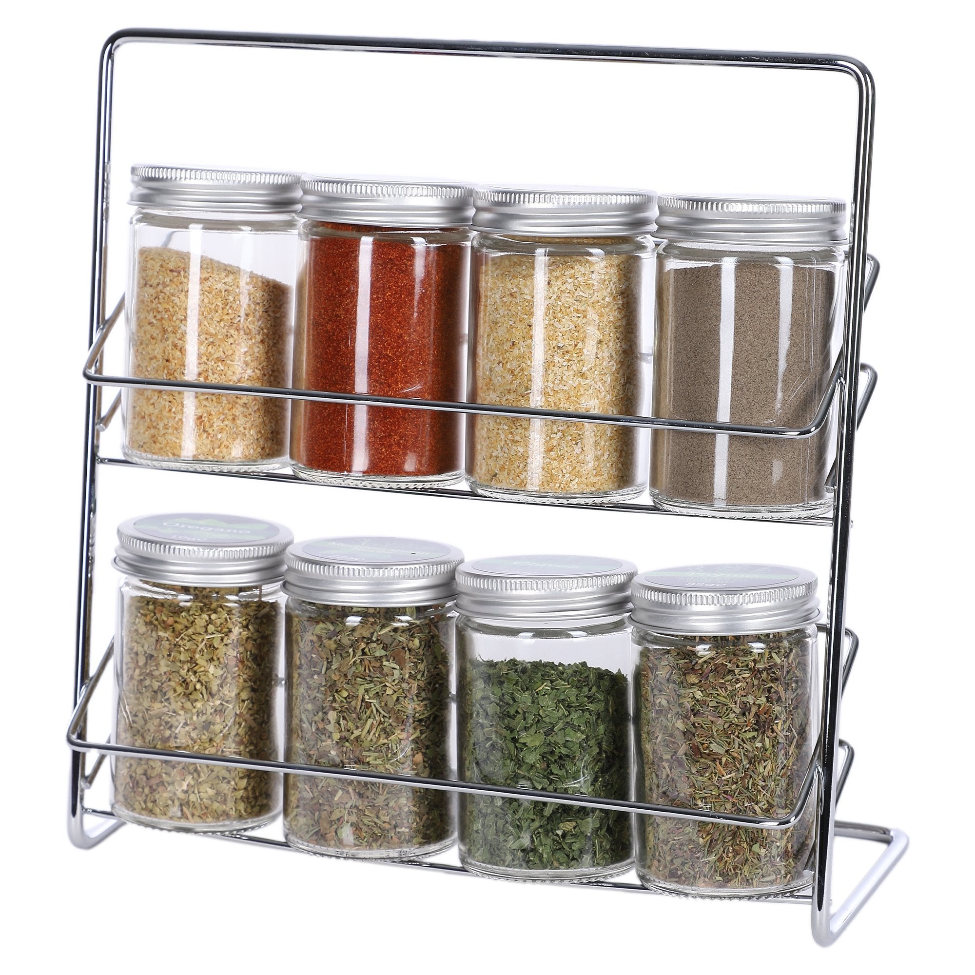 Stokomani Maison 8 pots à épices garnis support métal
