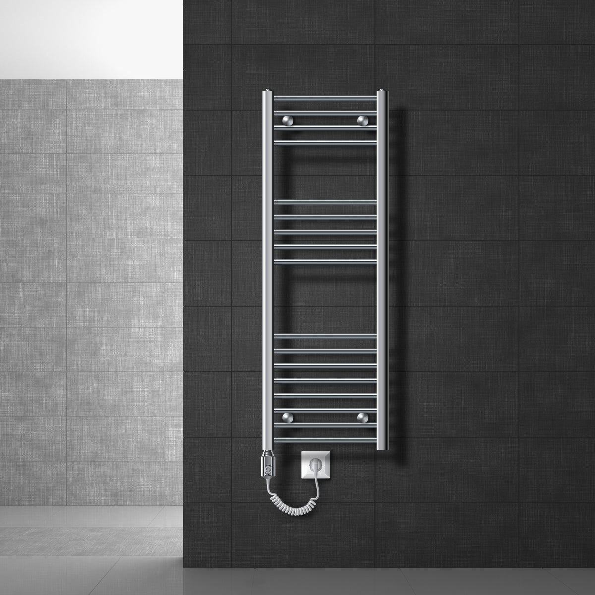 ECD LuxeBath radiateur électrique 400x1200 chrome 900W cintré