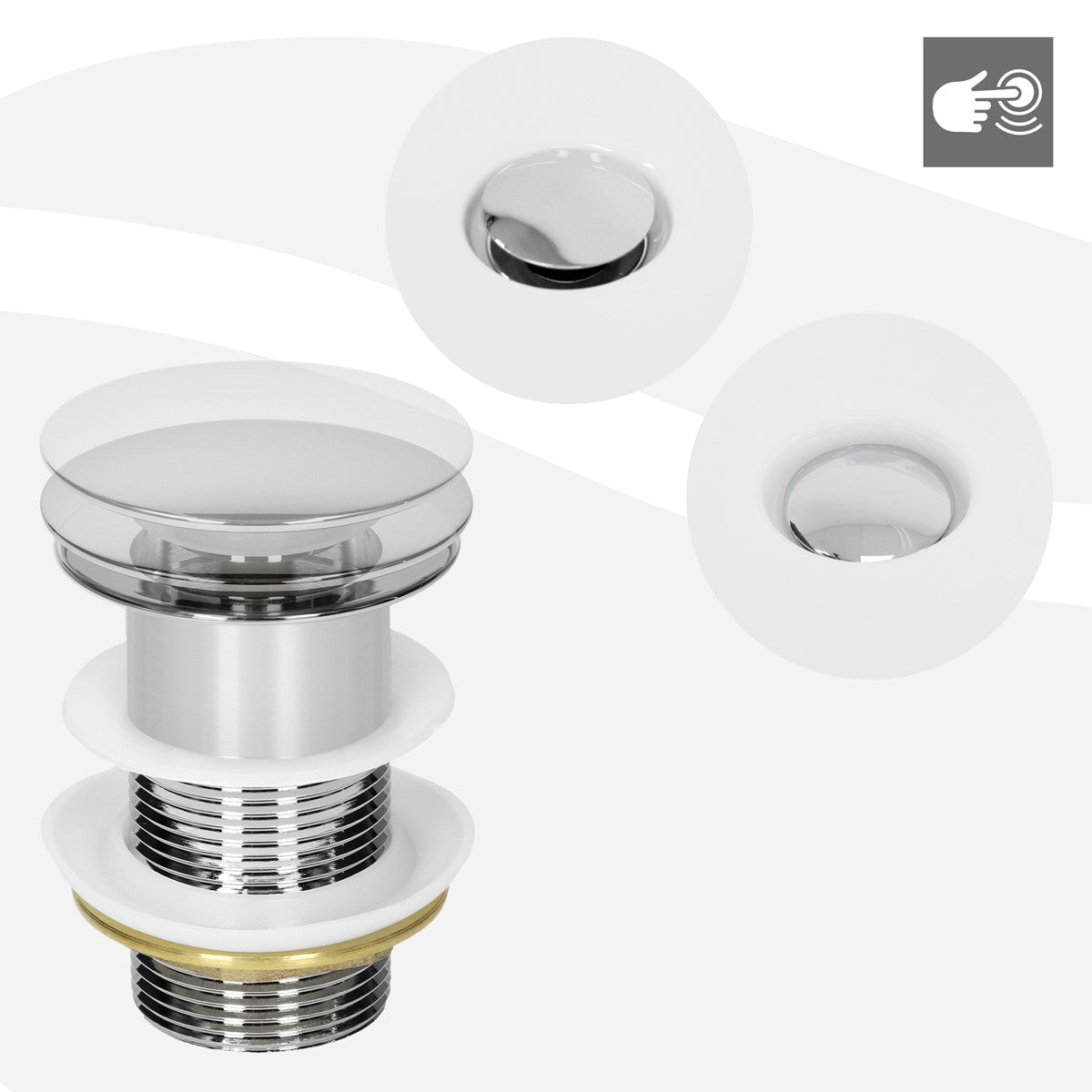ECD Germany LuxeBath lavabo carré céramique 41x41 blanc à poser