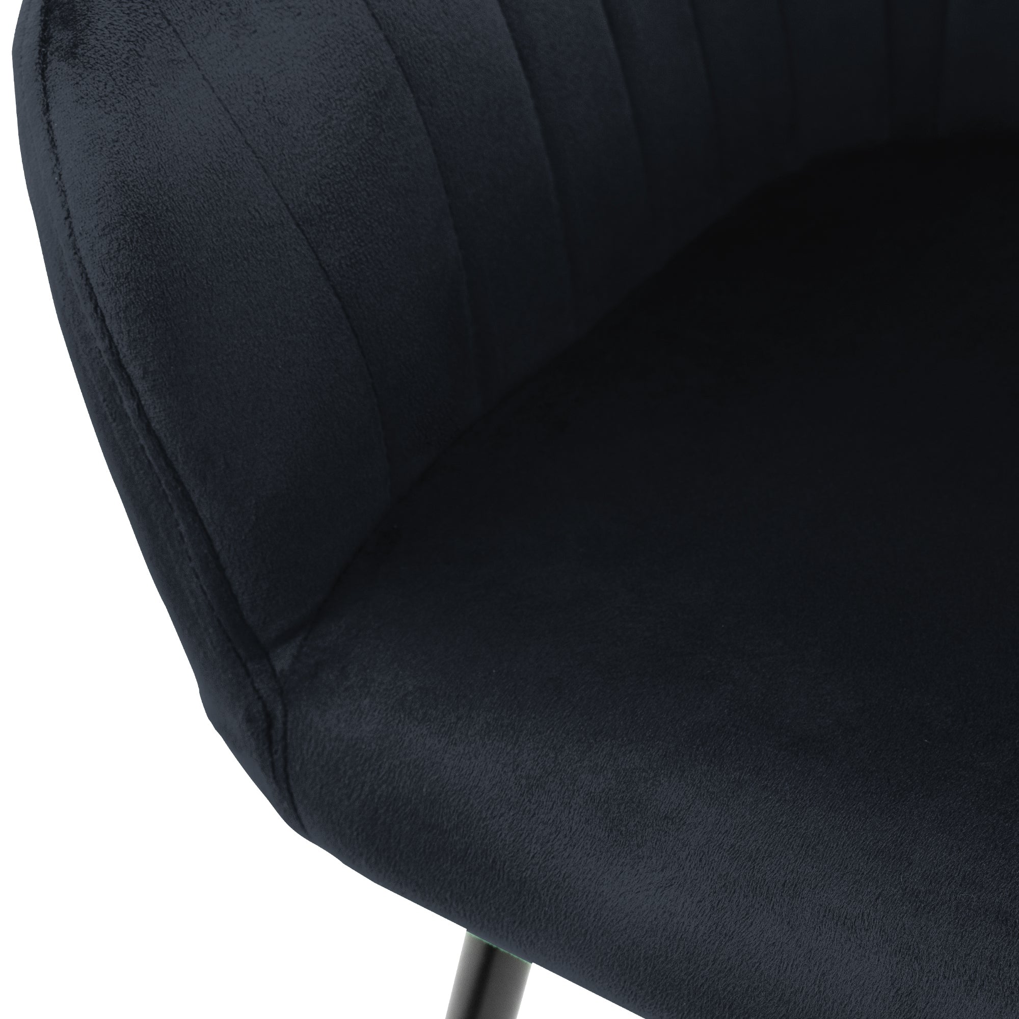 ECD Germany Möbel chaise salle à manger velours noir lot de 2