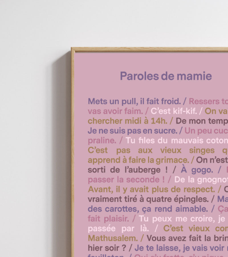 L'avant gardiste Déco murale poster Paroles de mamie humour