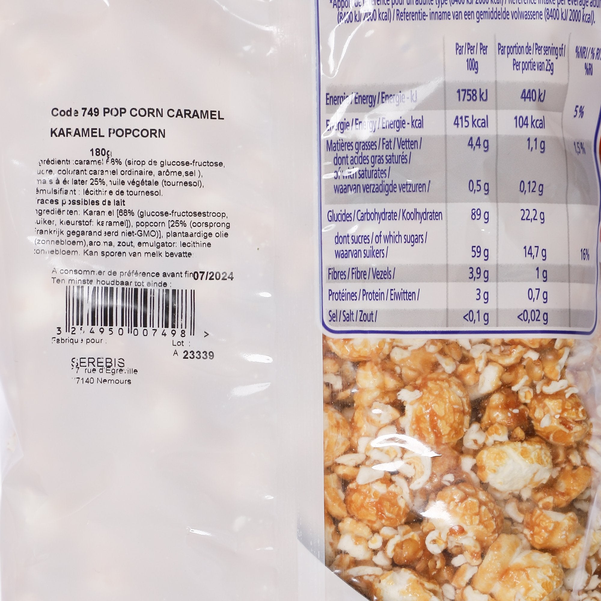 Stokomani Épicerie Sachet pop-corn caramel snack sucré