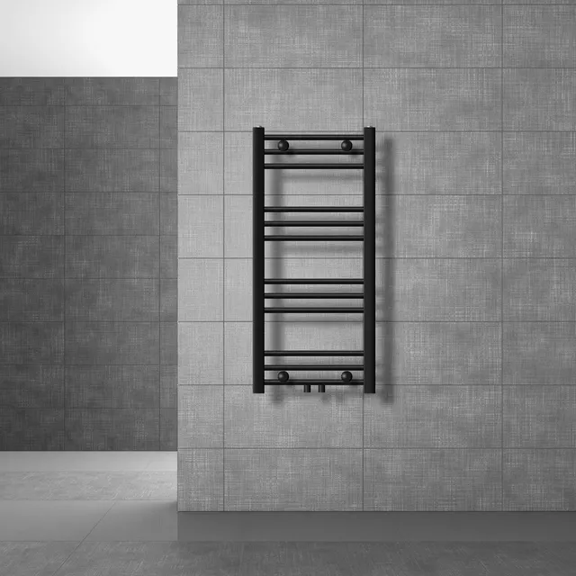 LuxeBath radiateur salle de bain 400x800 noir mat central