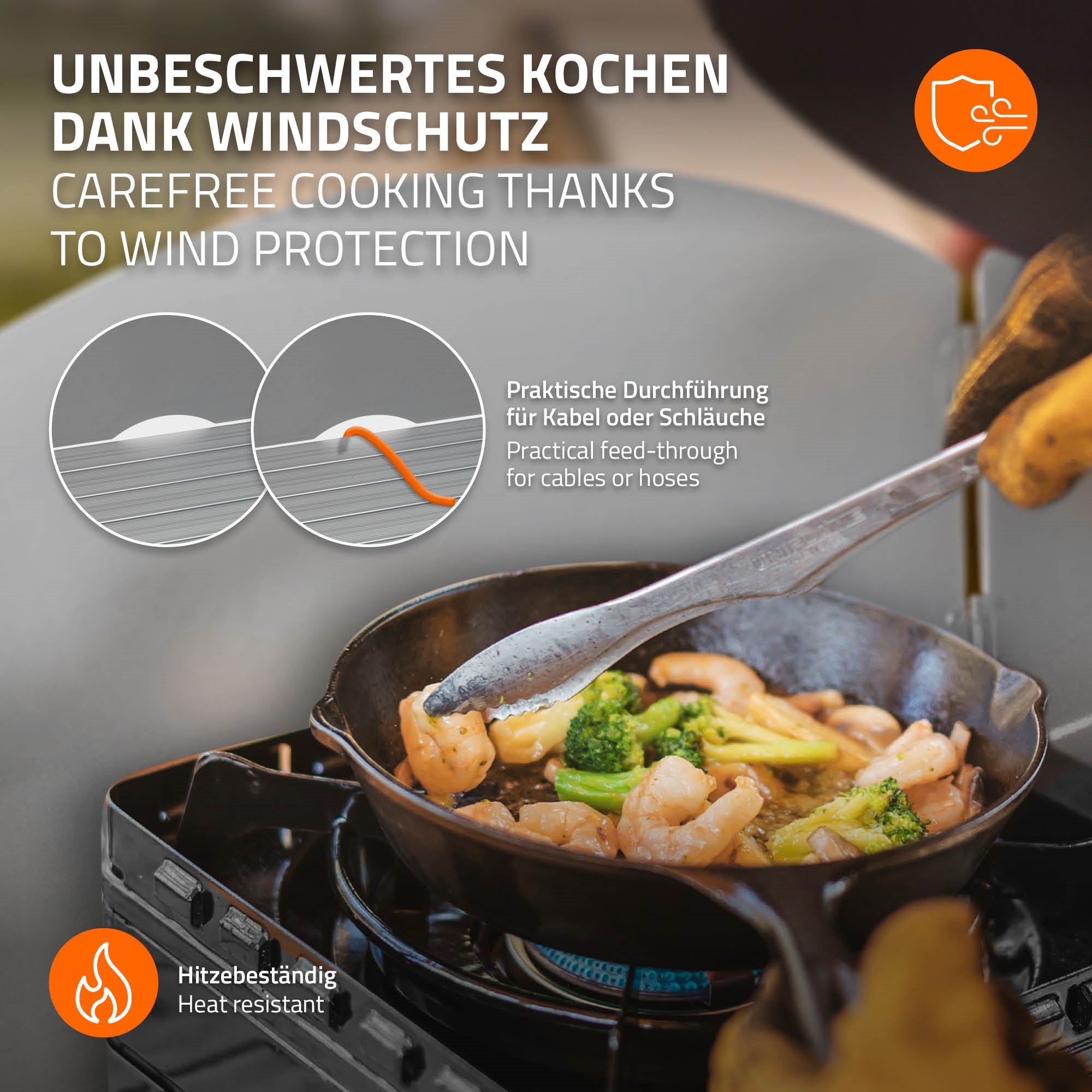 ECD Germany Hauki cuisine camping pliante grise aluminium