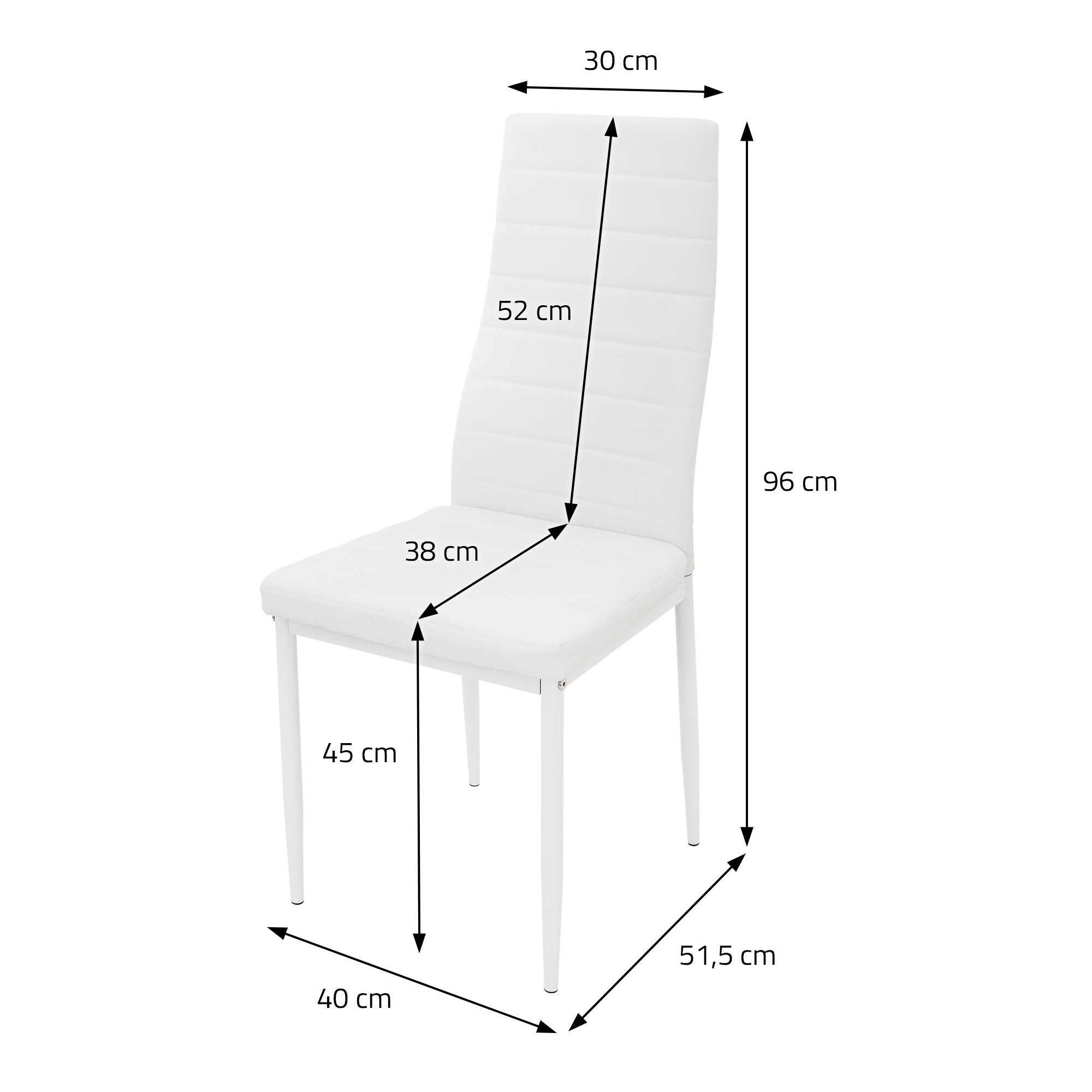 ECD Germany Möbel Chaise Simili Cuir Dossier Haut Noir Lot 4