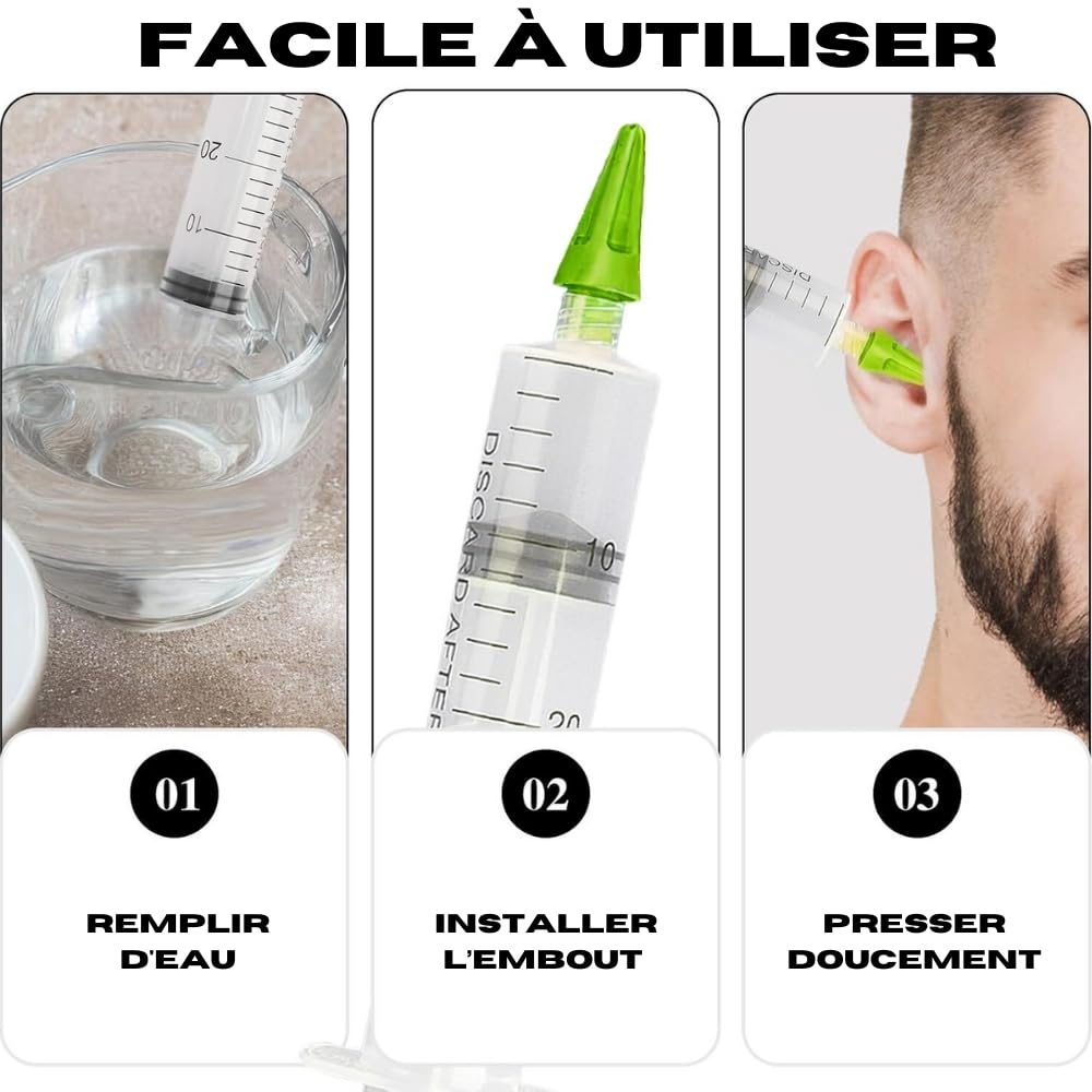 Shop-Story Syrear kit lavage oreilles cerumen 3 embouts