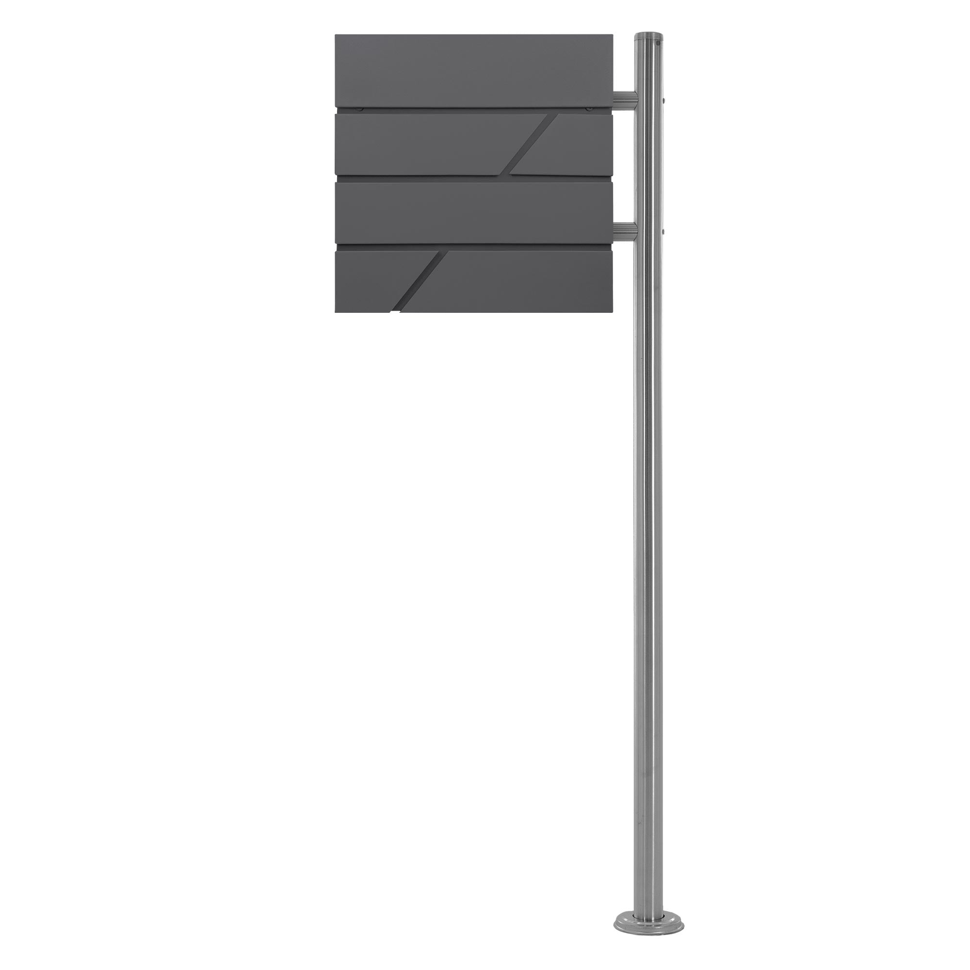 ECD Germany Boîte aux Lettres sur Pied Acier Argent 120cm