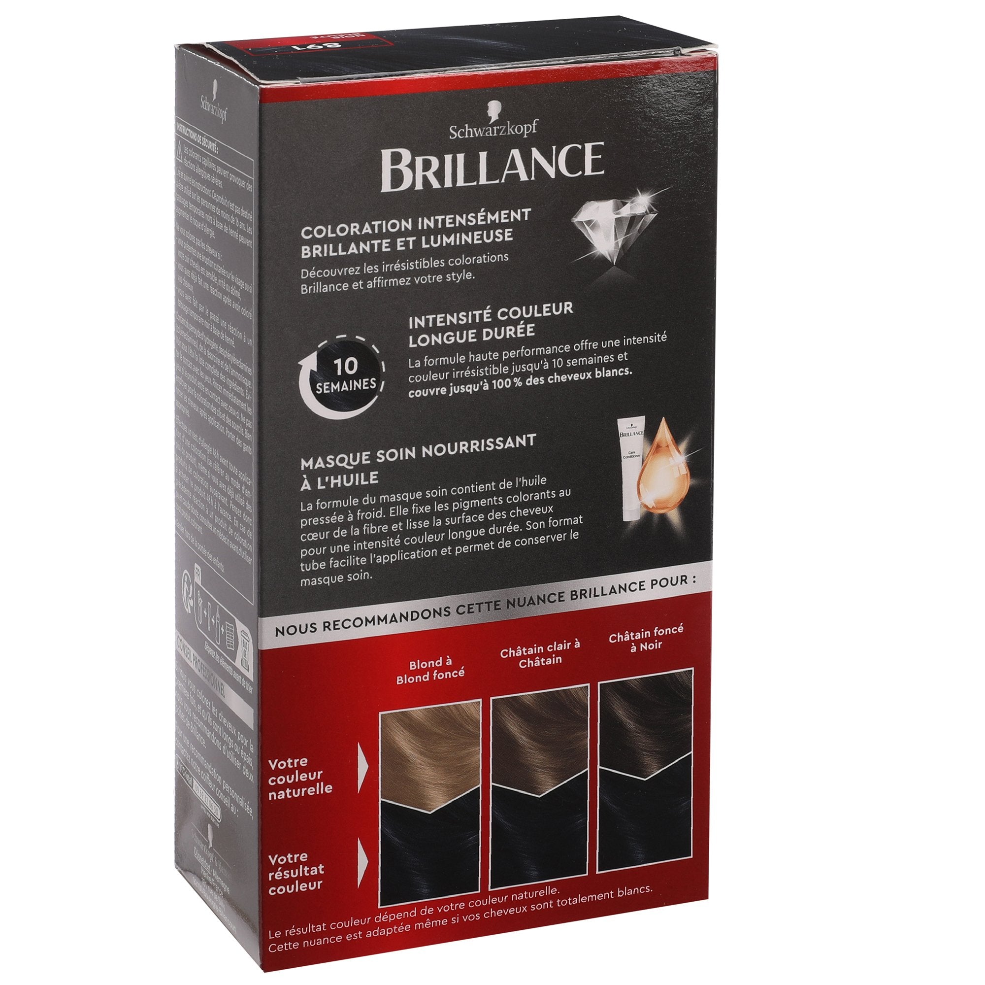 Coloration 891 noir bleuté permanente intense 10 semaines