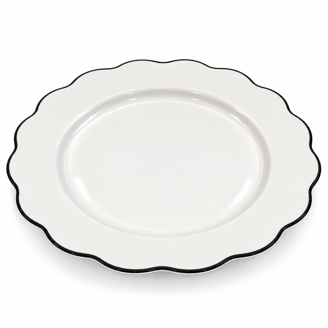 Déclic Home lot 4 assiettes dessert porcelaine bordure noire 20cm