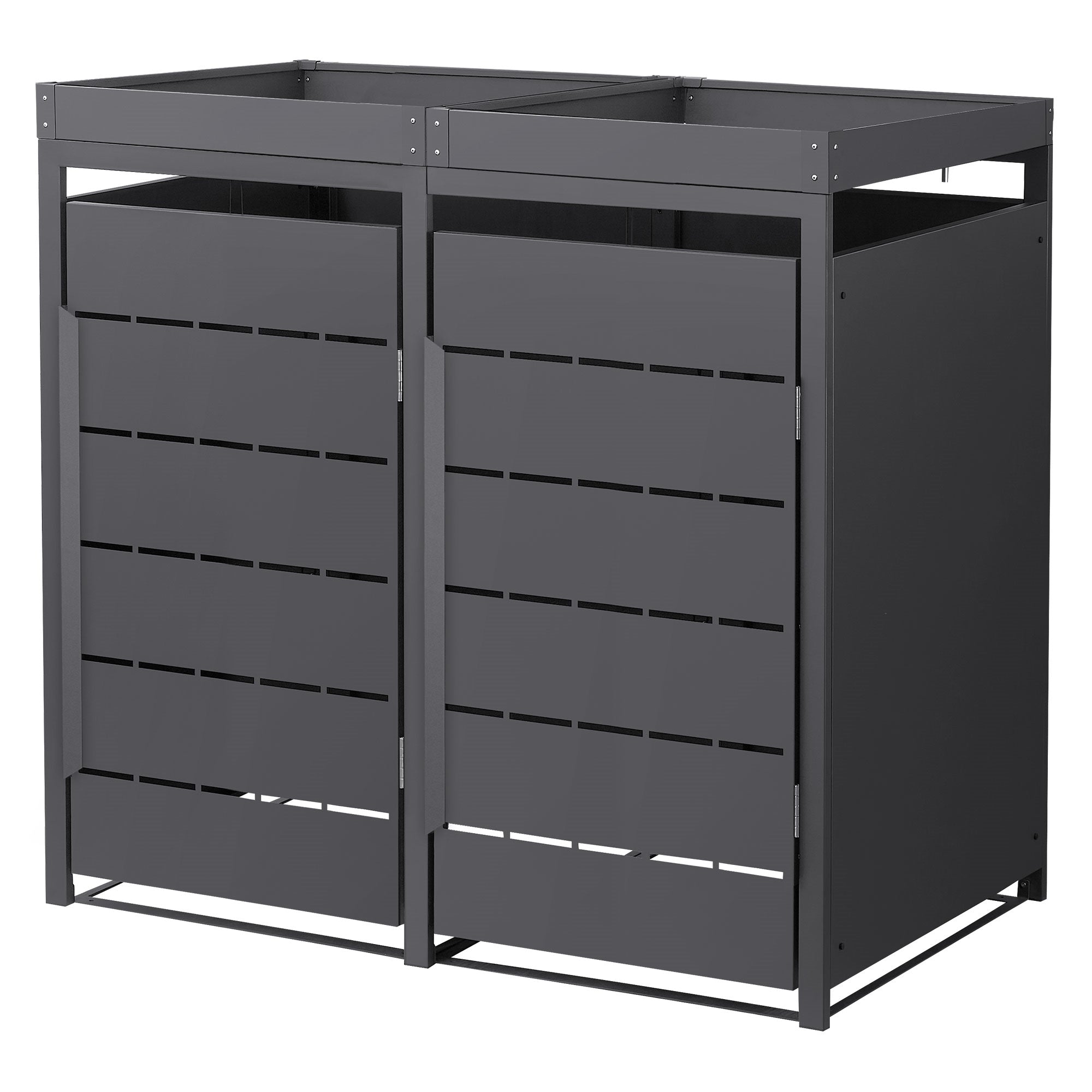 ECD Germany Garten cache poubelle acier 240L chêne foncé 1 place