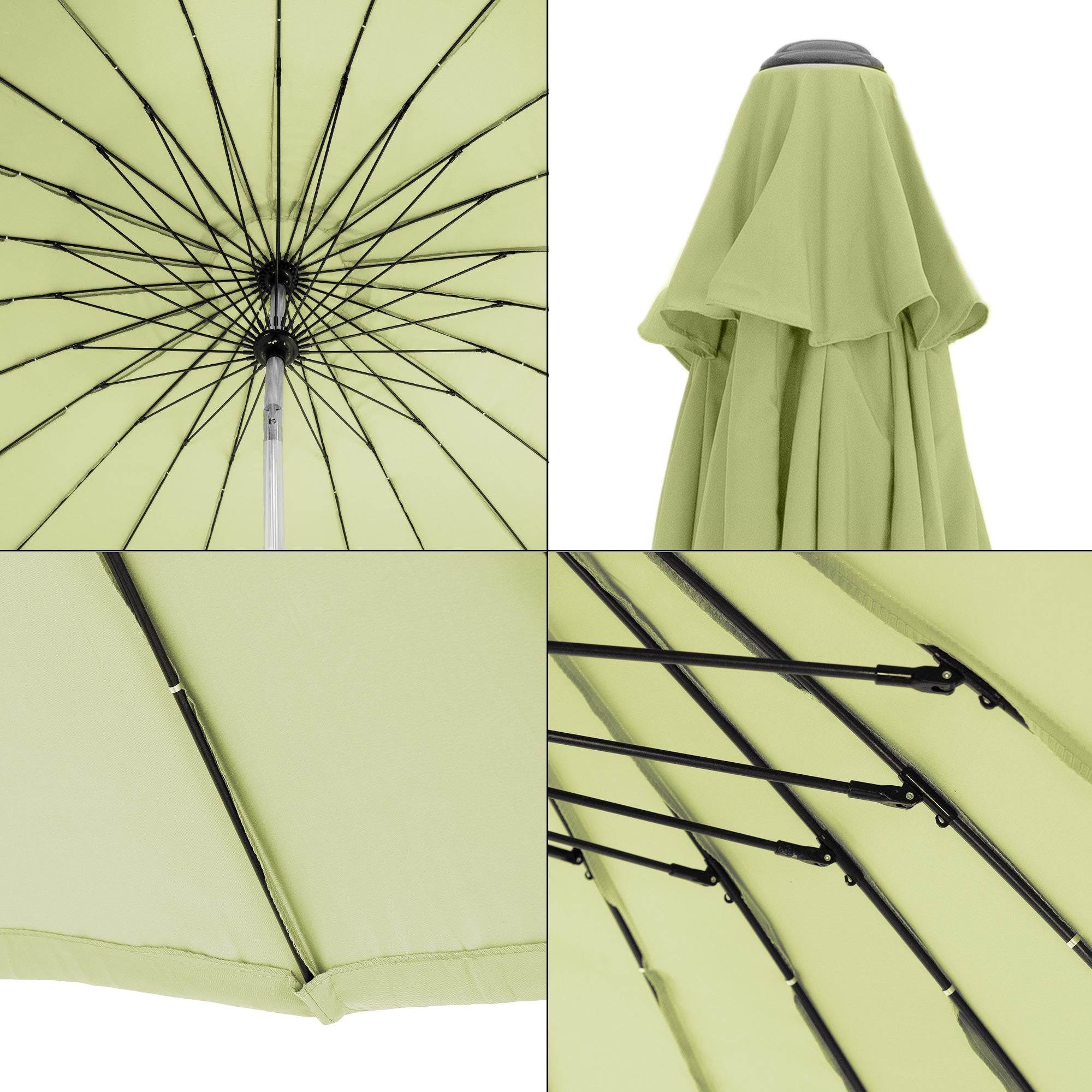 ECD Germany Garten parasol Shanghai Ø270 cm vert alu polyester