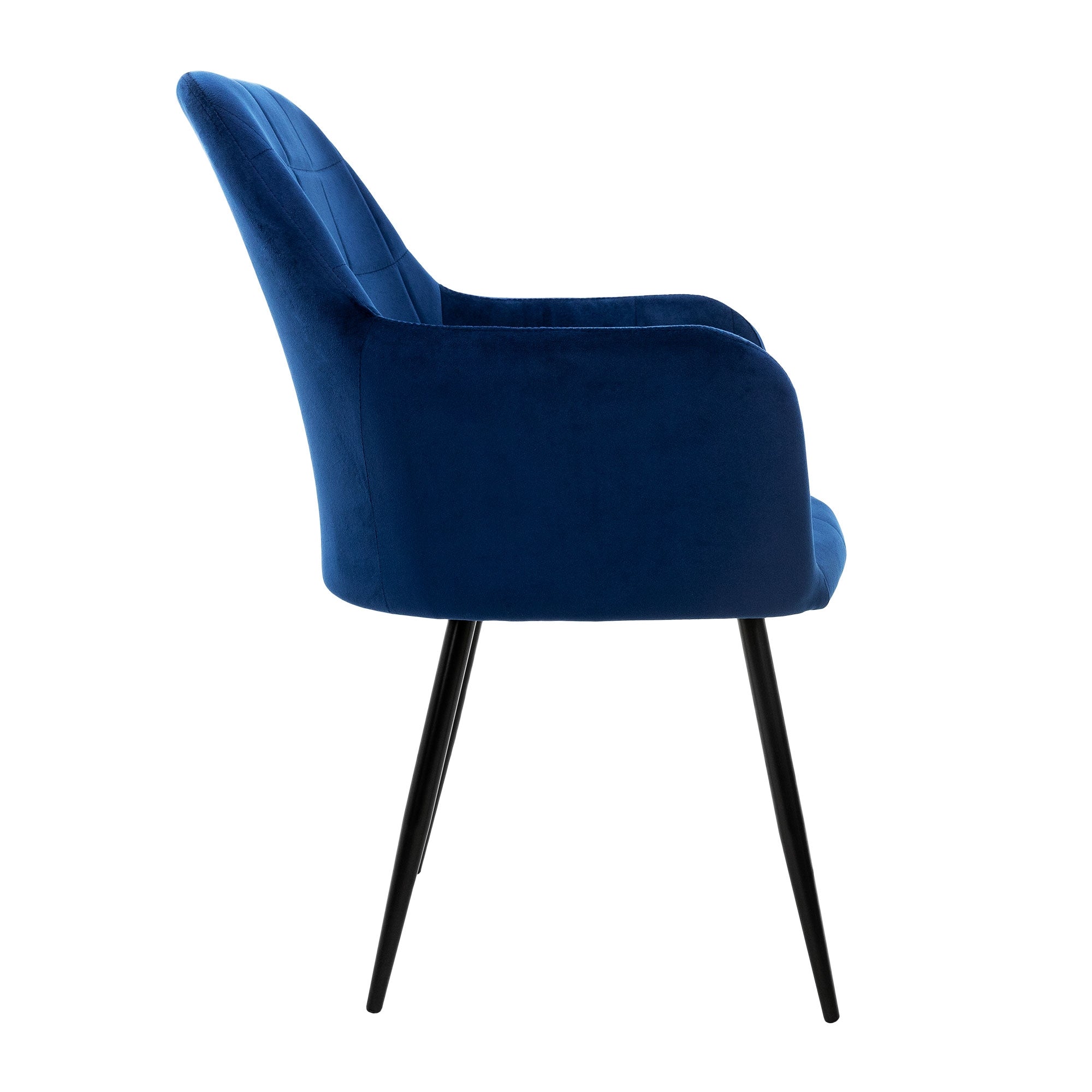ECD Möbel Lot 6 Chaises Salle à Manger Bleu Velours Microfibre